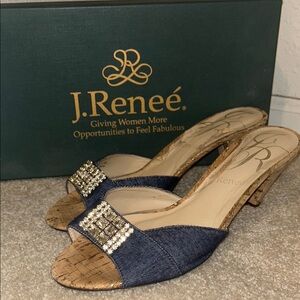 J.Renee Blue Heels with Rhinestone Embellishment